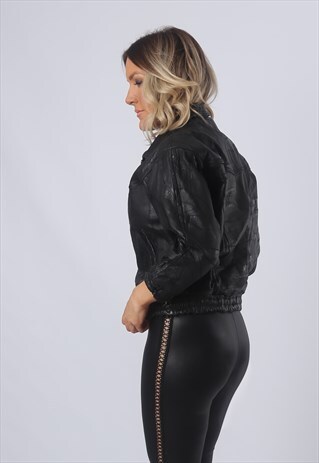 LEATHER BOMBER JACKET VINTAGE 90'S (DWXK)