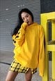 Yellow Kill Bill Halloween Oversized Hoodie Cotton Ringspun 