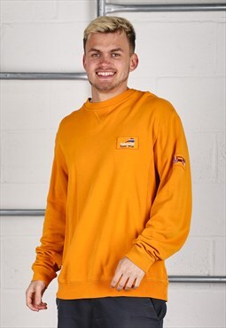 Vintage Timberland Sweatshirt Orange Pullover Jumper Medium