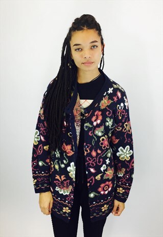 GORGEOUS FLORAL BOHO KNITTED CARDIGAN