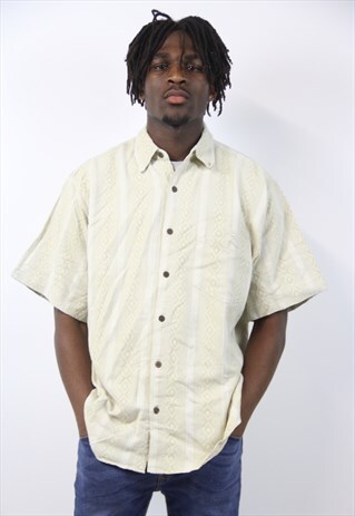 VINTAGE DIAMOND PATTERNED BEIGE SHIRT