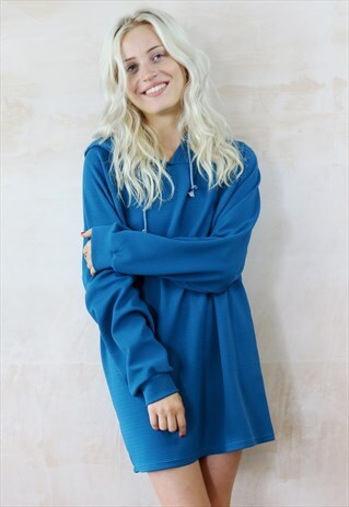 TEAL HOODIE DRESS