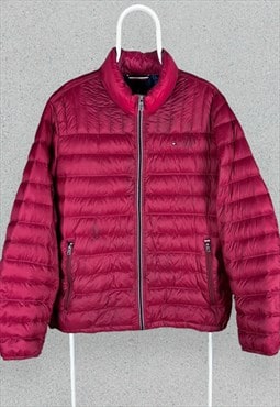 Tommy Hilfiger Red Puffer Jacket Mens XL