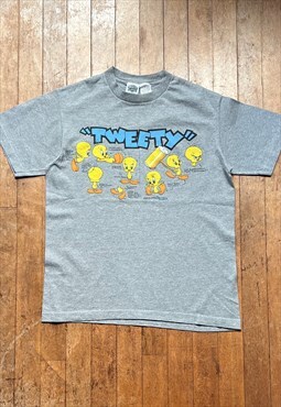 Vintage Looney Tunes 1994 Tweety Pie Grey T - Shirt