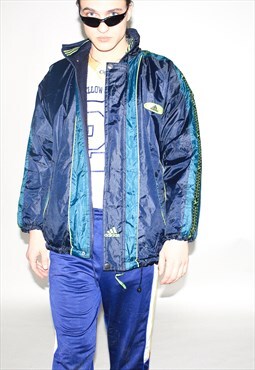 Vintage 90s warm track jacket in blue / green