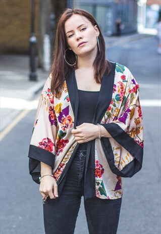 VINTAGE SILKY PONCHO CAPE