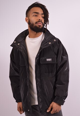 DKNY MENS VINTAGE JACKET XL BLACK 90S