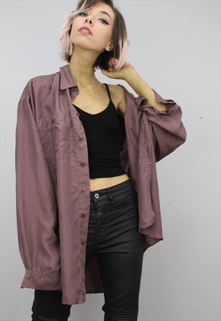 VINTAGE 80S/90S OVERSIZED SILK SHIRT