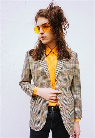 VINTAGE COLOURFUL PLAID WOOL JACKET