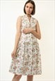 80s Vintage Bohemian Dress Floral Dress Grunge Dress 4523