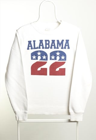 Vintage Champion Alabama Crewneck Logo Sweatshirt White M