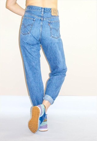 VINTAGE 80'S ORANGE TAB SUPER HIGH WAIST MOM JEANS