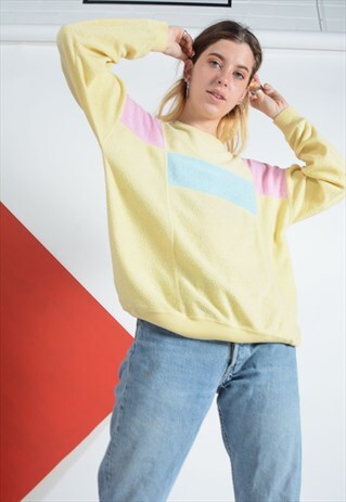 VINTAGE FLEECE SWEAT IN YELLOW.