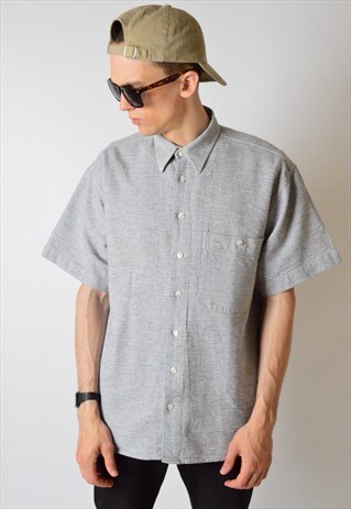 VINTAGE 90S GREY SHORT SLEEVE SHIRT