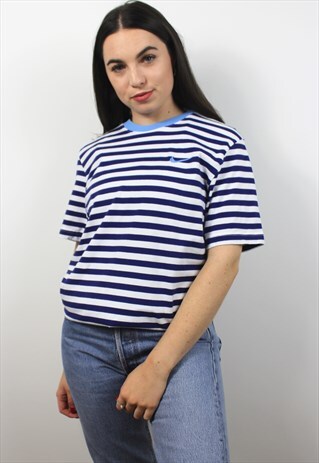 90'S RETRO BLUE STRIPED T-SHIRT