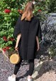OVERSIZED COATIGAN WITH CAPE SLEEVES IN BLACK