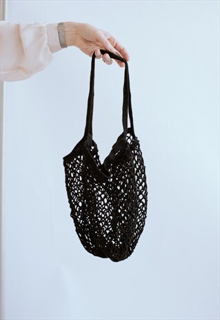 VINTAGE 70 BOHO MESH MIDI TOTE SHOPPER BAG IN BACK