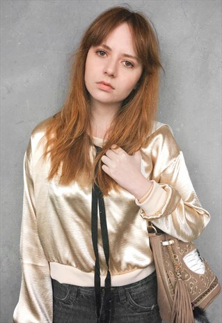 CROPPED METALLIC SWEASHIRT