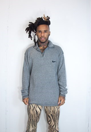 NIKE COLLARED EMBROIDED SWEATSHIRT