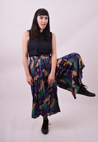 VINTAGE 80'S CRAZY PRINT CULOTTES SIZE 12 TO 14
