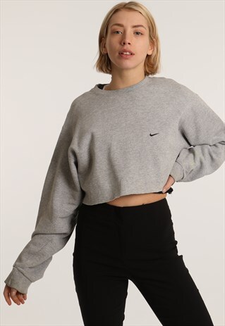 90S NIKE EMBROIDERED LOGO CROPPED SWEATSHIRT