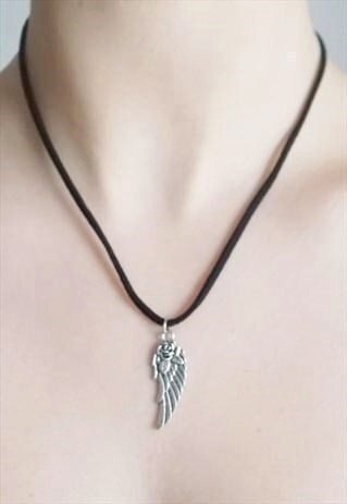 ANGEL WING NECKLACE - SUEDE NECKLACE