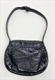 60'S LADIES VINTAGE PVC BLACK ADJUSTABLE SHOULDER BAG