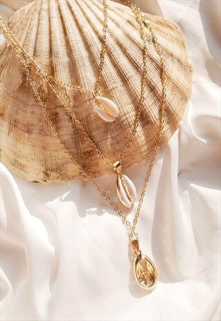 3 PIECE COWRIE SHELL NECKLACE