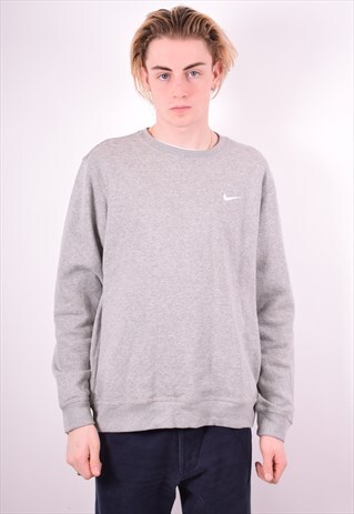 NIKE MENS VINTAGE SWEATSHIRT JUMPER LARGE GREY 90'S