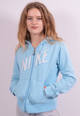 NIKE WOMENS VINTAGE HOODIE SWEATER MEDIUM BLUE 90S