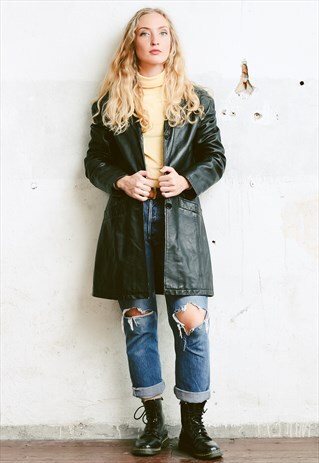 VINTAGE 90S LEATHER COAT