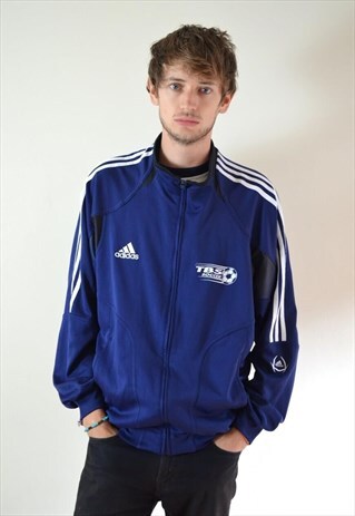 90S VINTAGE BLUE ADIDAS TBS SOCCER USA TRACK JACKET