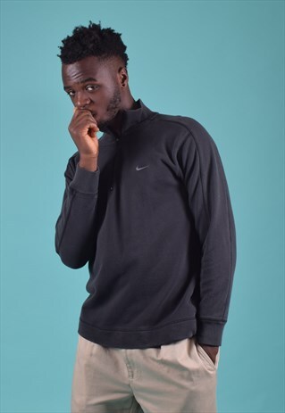 VINTAGE NIKE BLACK 1/4 ZIP SWEATSHIRT