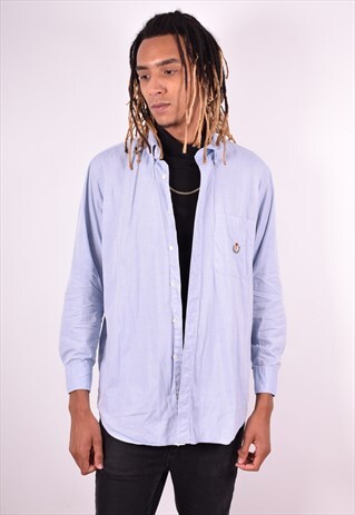 CHAPS RALPH LAUREN MENS VINTAGE SHIRT LARGE BLUE 90S