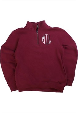 Charles River  Quarter Zip MIL Sweatshirt XSmall Burgundy Re