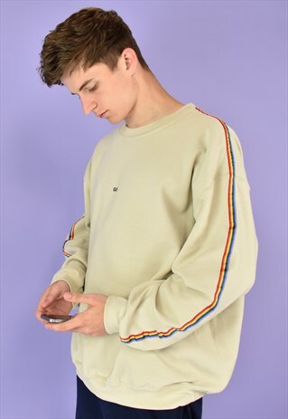 G&G UNISEX SAND RAINBOW RIBBON SLEEVE SWEAT