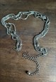 80'S VINTAGE SILVER LADIES CHAIN METAL ADJUSTABLE BELT 