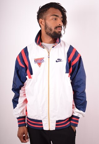 NIKE MENS VINTAGE USA TRACKSUIT JACKET XL MULTI 90S