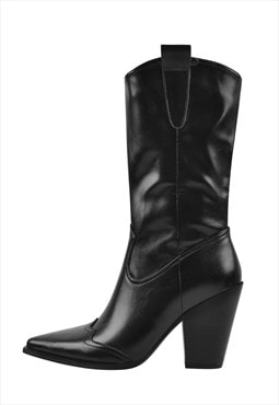 Patent Leather Square Toe Chunky Heel Ankle Boots