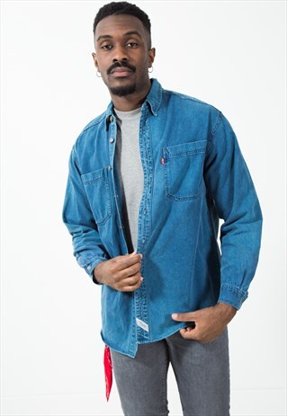 VINTAGE 80S ORIGINAL LEVI'S DENIM SHIRT / S5494
