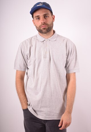 VALENTINO MENS VINTAGE POLO SHIRT LARGE GREY 90S