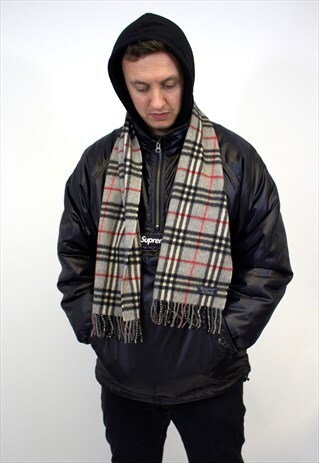 VINTAGE BURBERRY TRADITIONAL LAMBSWOOL CHECKED SCARF