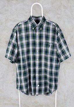 Vintage Ralph Lauren Check Shirt Short Sleeve Green XL