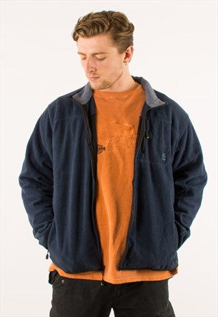 VINTAGE NAVY TIMBERLAND FULL ZIP FLEECE