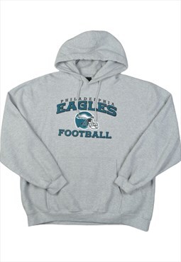 Vintage NFL Philadelphia Eagles Hoodie Sweater Grey Large