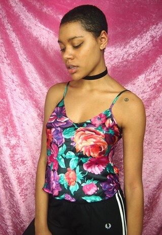 FLORAL SILKY CAMI TOP