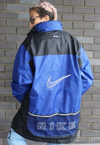 VINTAGE 1990S NIKE BLUE OVERSIZED WINDBREAKER COAT