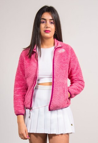 VINTAGE 90'S PINK FLUFFY NORTH FACE FLEECE JACKET