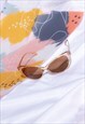 TRANSPARENT BEIGE CURVED CLASSIC CAT EYE SUNGLASSES