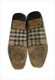 BURBERRY SHOES BEIGE NOVA CHECK LOAFERS FLATS IN SUEDE